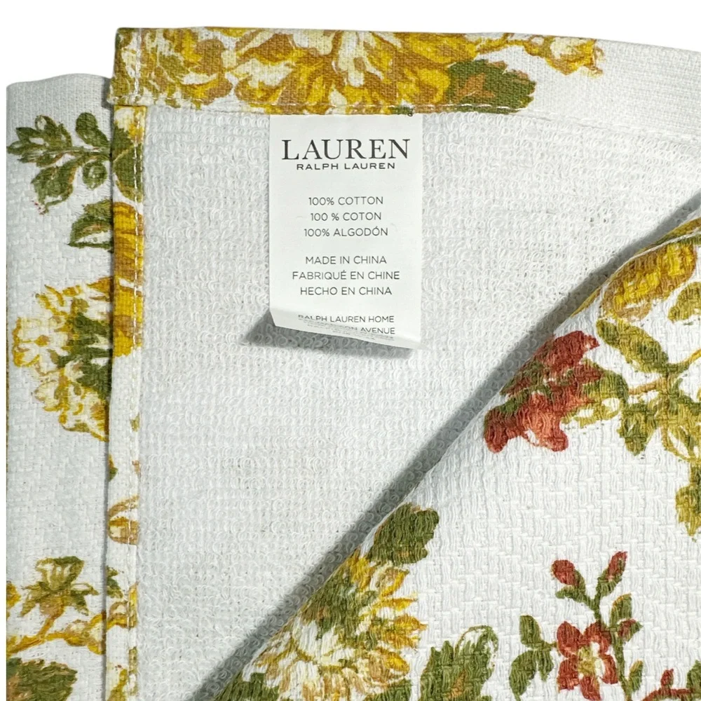 NEW Lauren Ralph Lauren QUILTED ROSE GOLD Kitchen Towel Set/3